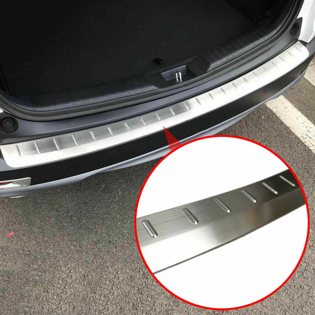 Silver Exterior Rear Bumper Protector Cover Trim for Honda CRV CR-V 5th 2017-22