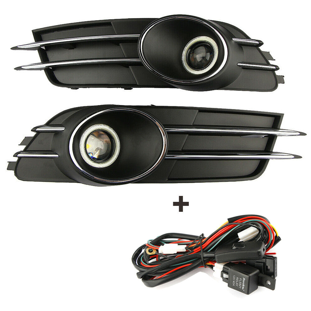 for Audi A6 A6L C7 2012-15 Front Bumper Fog Light Grille Grill + Fog Light Lamp