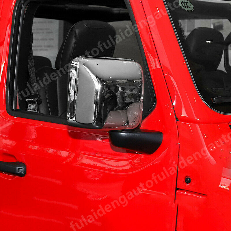for Jeep for Wrangler JL 2018-2021 Chrome Car Side Door Rear View Mirror Cover Trim