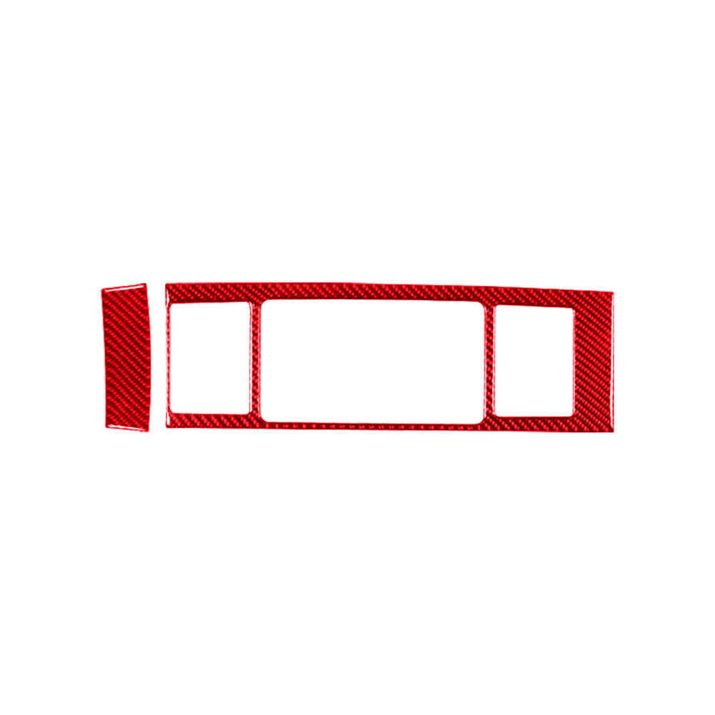 Red Central Control Display Frame Trim Cover Carbon Fiber for Jaguar XF 2009-11
