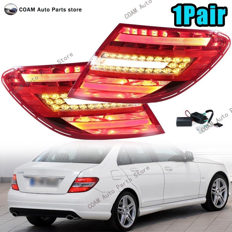 A pair of LED taillights are available for Mercedes-Benz W204 2007-2010 models upgraded to 2011-2014 C-Class models.