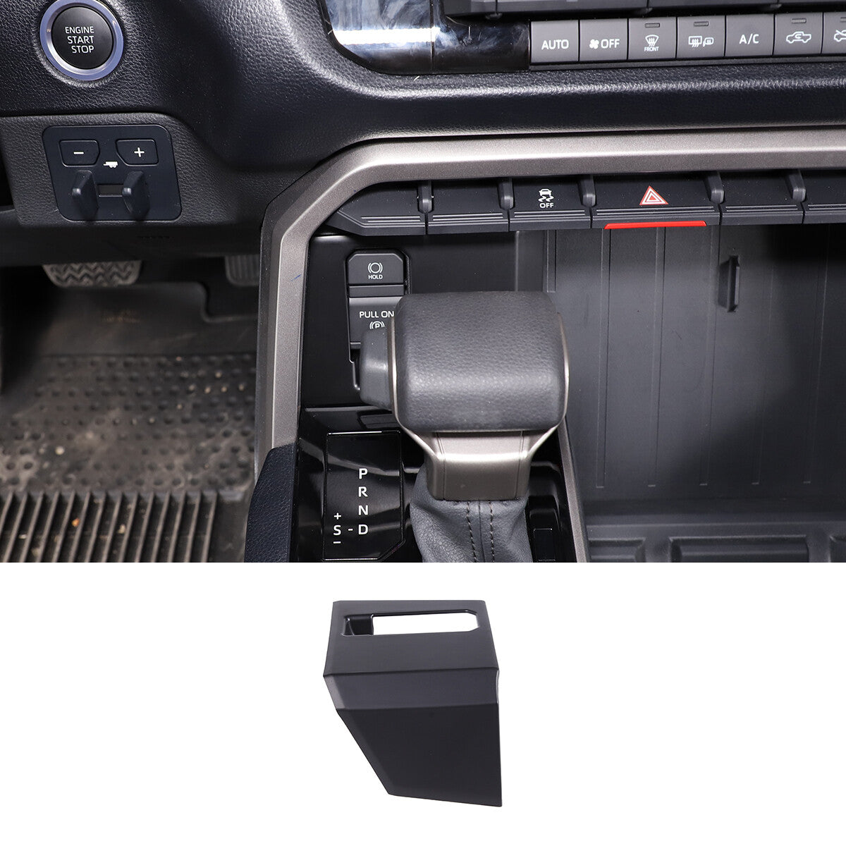 Black electronic parking brake button cover trim for Toyota Tundr? Sequoi@ 2022-23