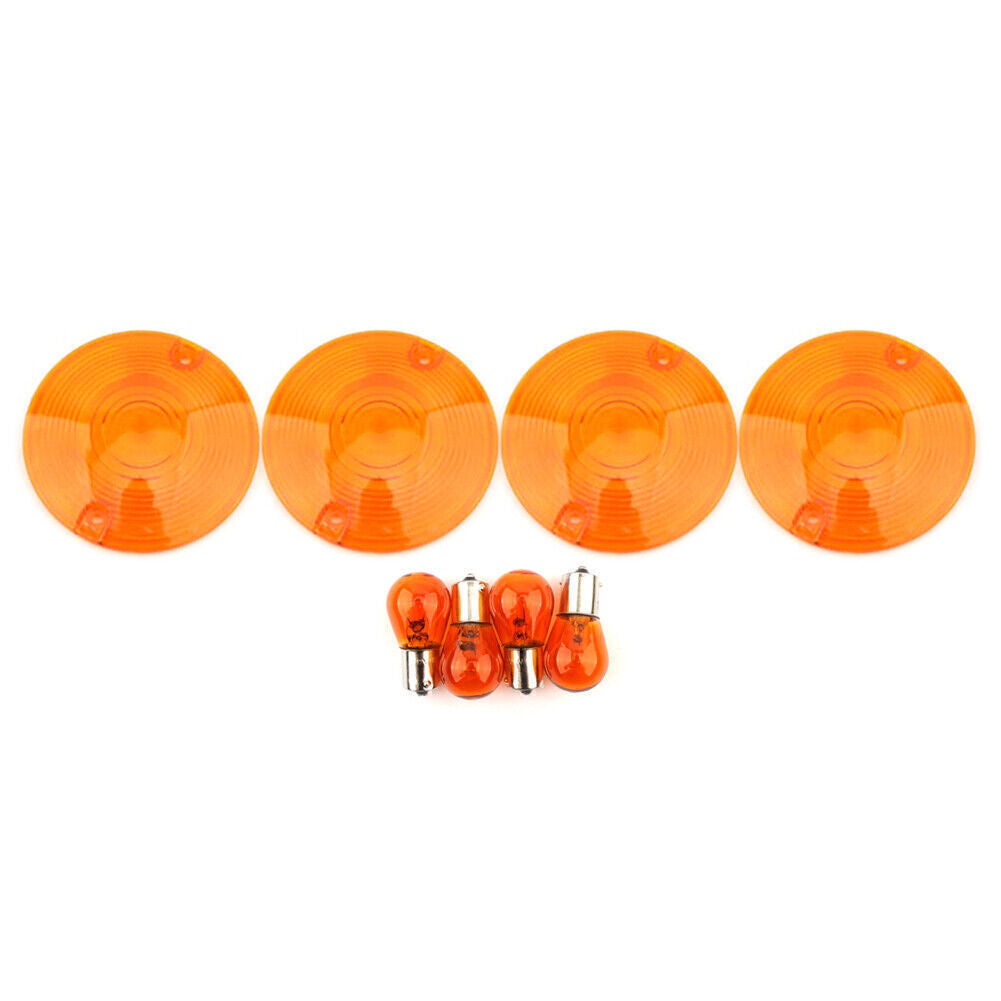 Turn Signal Light Cover Yellow Lens Amber Bulb Fit Heritage Softail FLST FLSTI