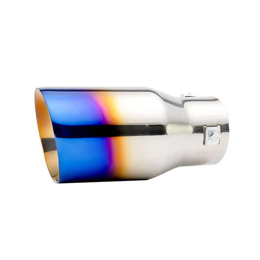 JZZ 2.5'' ID 3.5'' OD Exhaust Tips Slant Tail Pipe End Tips 150mm Blue Tip