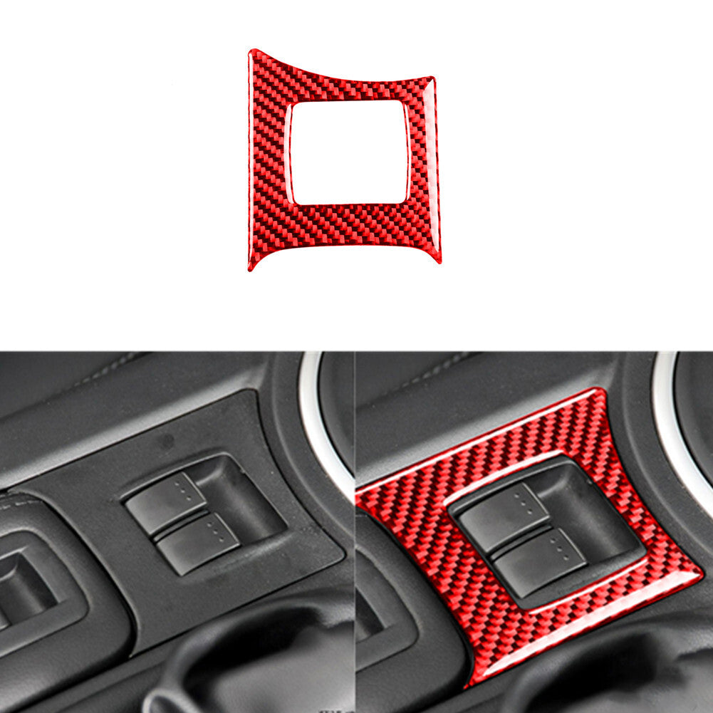 Red Carbon Fiber Interior Power Window Control Trim for Mazda MX-5 Miata 2009-15