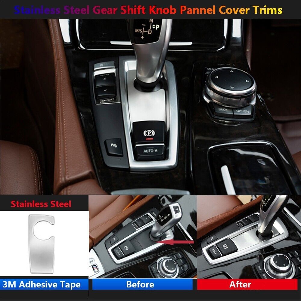 Stainless Steel Shift Button Panel Cover Trim for BMW 5 7 X3 X4 F07 F10 F01 F25 F26