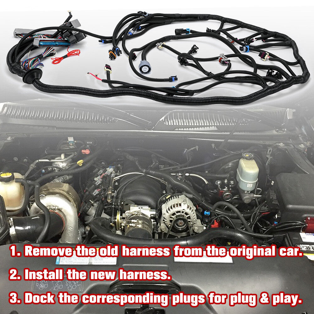 For 97-06 LS Swap Vortec Stand Alone Wiring Harness 4L60E 4.8L 5.3L 6.0L DBC LS1