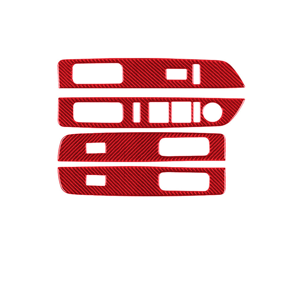 Red Carbon Fiber Window Control Cover Trim for Lincoln for Navigator 2007-2014