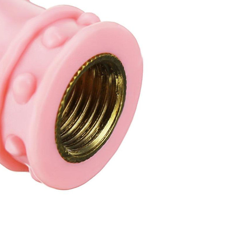 4-Piece Pack of Car Wheel Tire Valve Stem Covers, Dust Covers, Truck and Bicycle Pink Crowns