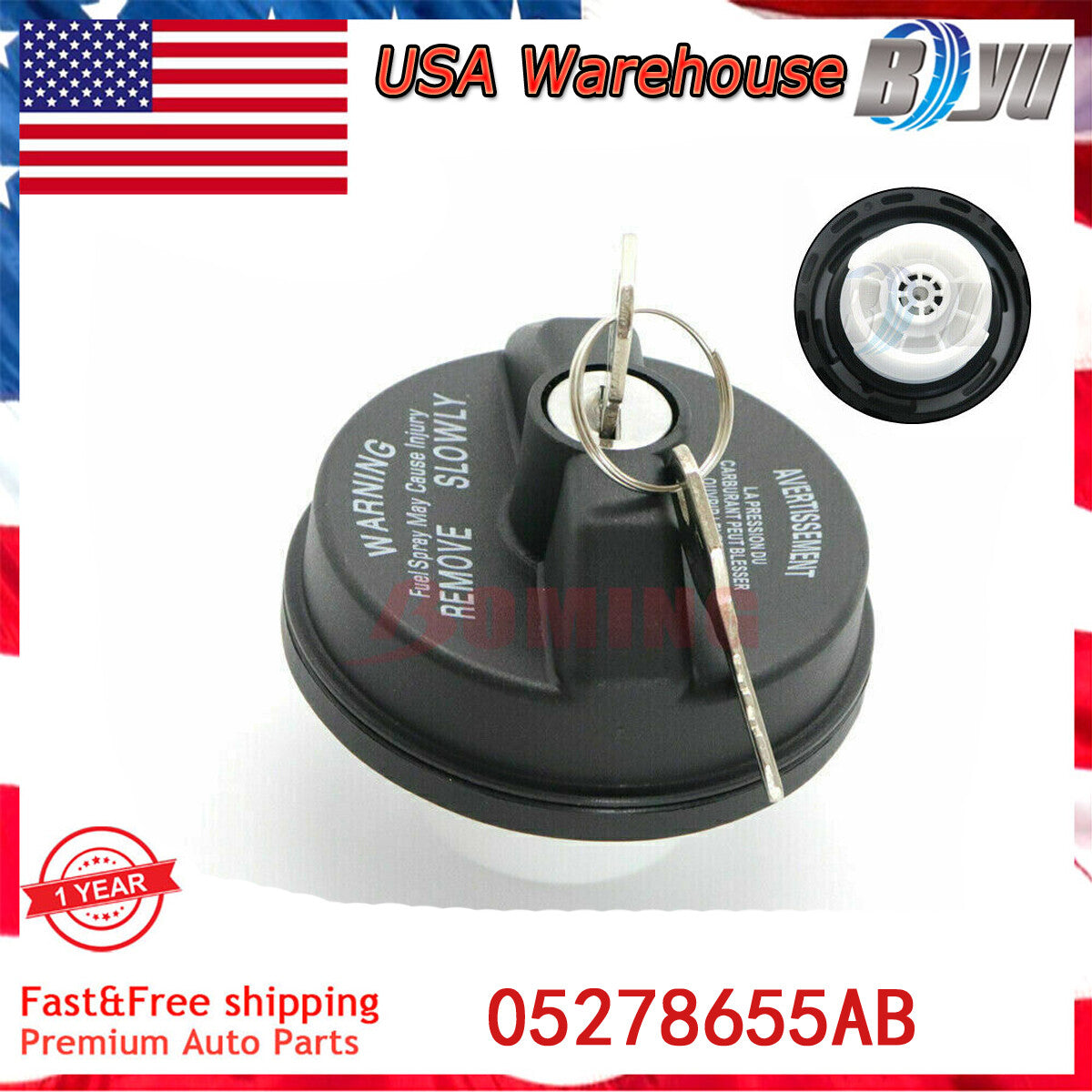 Fits for 2001-2021 for Chrysler for Jeep for Dodge for Ram 05278655AB NEW Locking Gas Fuel Cap