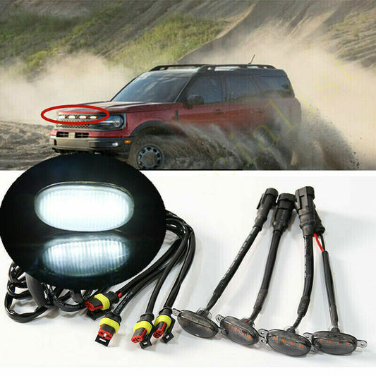 for Ford Bronco Sport 2021-24 Front Grille Smoke LED Light Style DRL Lamp