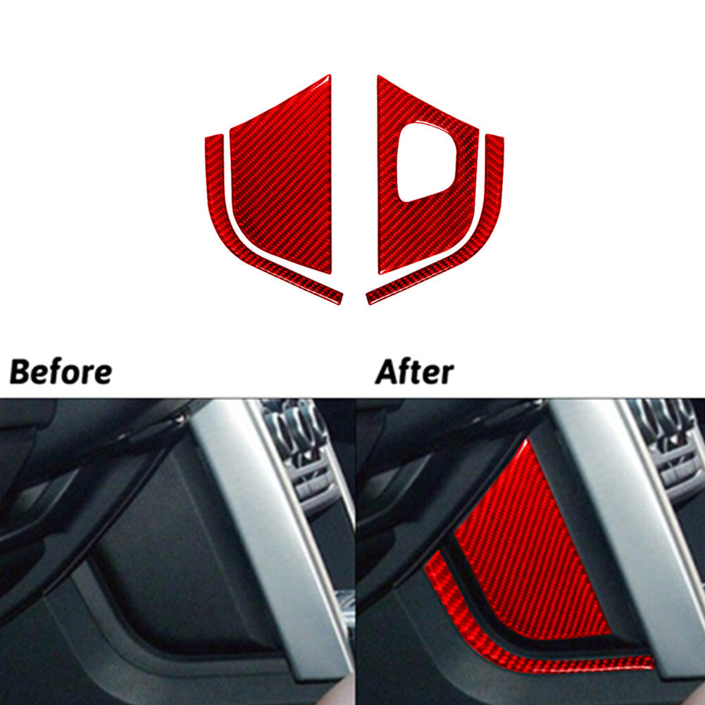 4x Red Carbon Fiber Gear Shift Side Trim for Land Rover Discovery Sport 2015-19