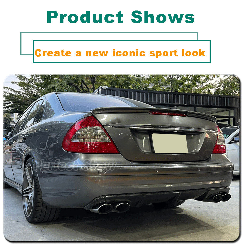 for Benz E-class W211 E55 Sedan 2003-06 Matt Black Rear Bumper Diffuser Lip