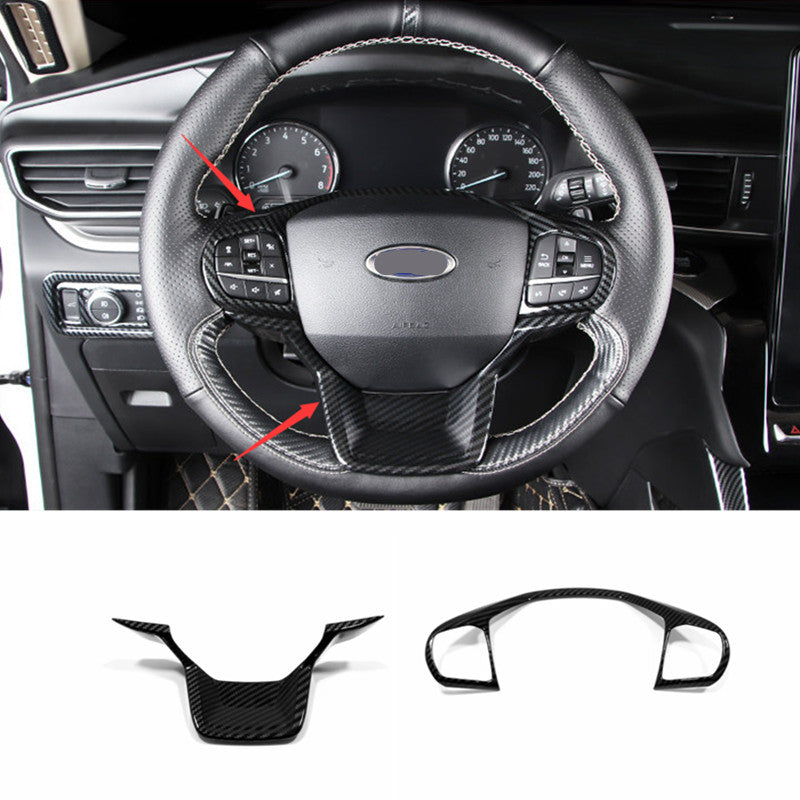 2020-2023 for Ford Explorer Carbon Fiber Inner Steering Wheel Button Cover Trims