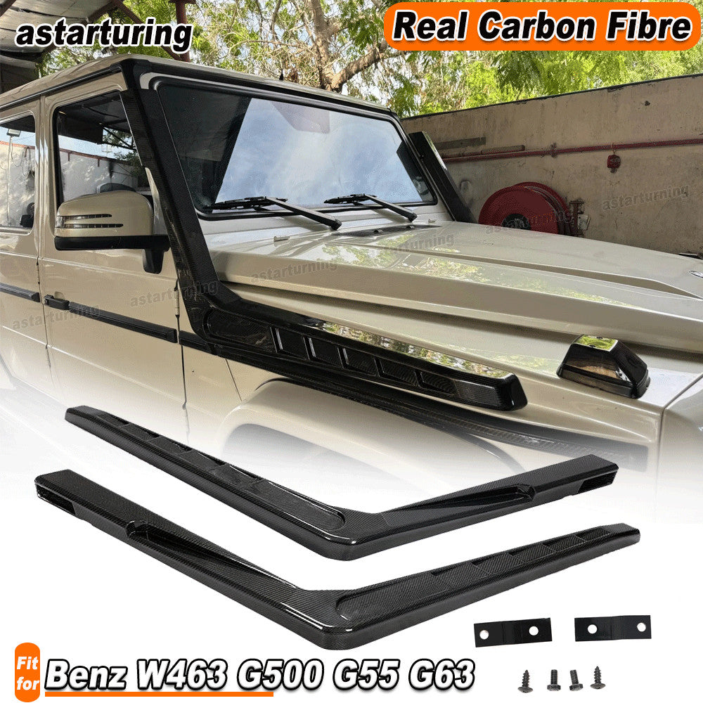 for Benz G Wagon W463 G500 G550 G55 G63 G65 04UP Air Intake Snorkels REAL CARBON