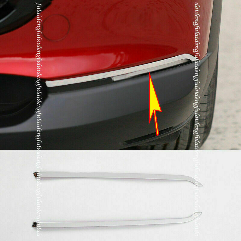 for Mazda CX-30 2020-22 Front Fog Light Lamp Eyebrow Cover Trim Stainless Steel