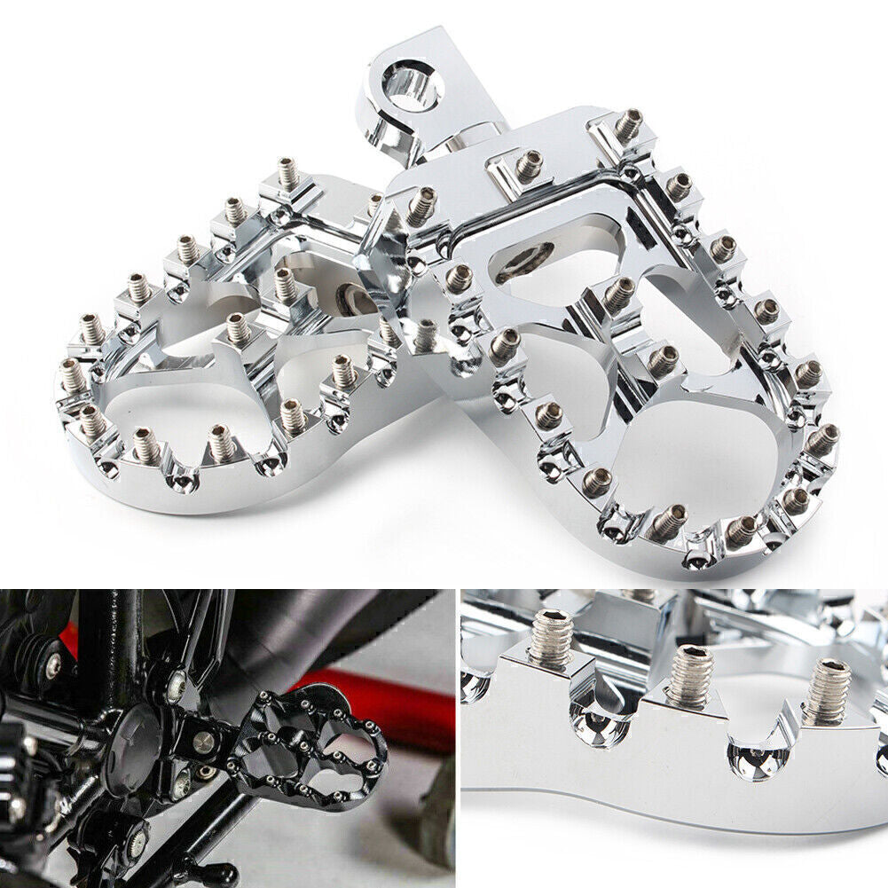 MX Style Wide Foot Peg Fit for Harley Dyna Sportster Iron 883 Fatboy Bobber Motor