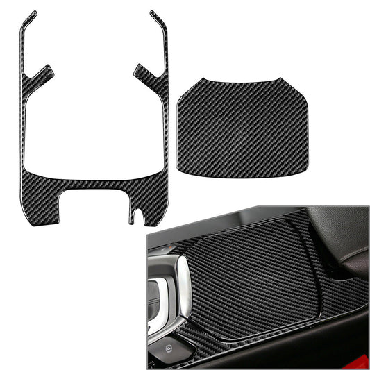2Pcs LHD Central Console Gear Shift Water Cup Cover Trim for Ford Mondeo 2013-16