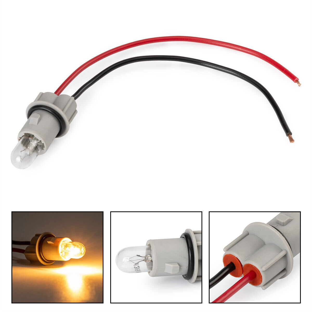 2Pcs Fit for Mercedes-Benz CL Side Marker Lamp Light Bulb Socket Wire Harness