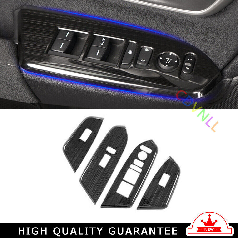 Glass Window Lifting Lock Panel Trim for Honda CR-V CRV 2017-2022 Black Titanium