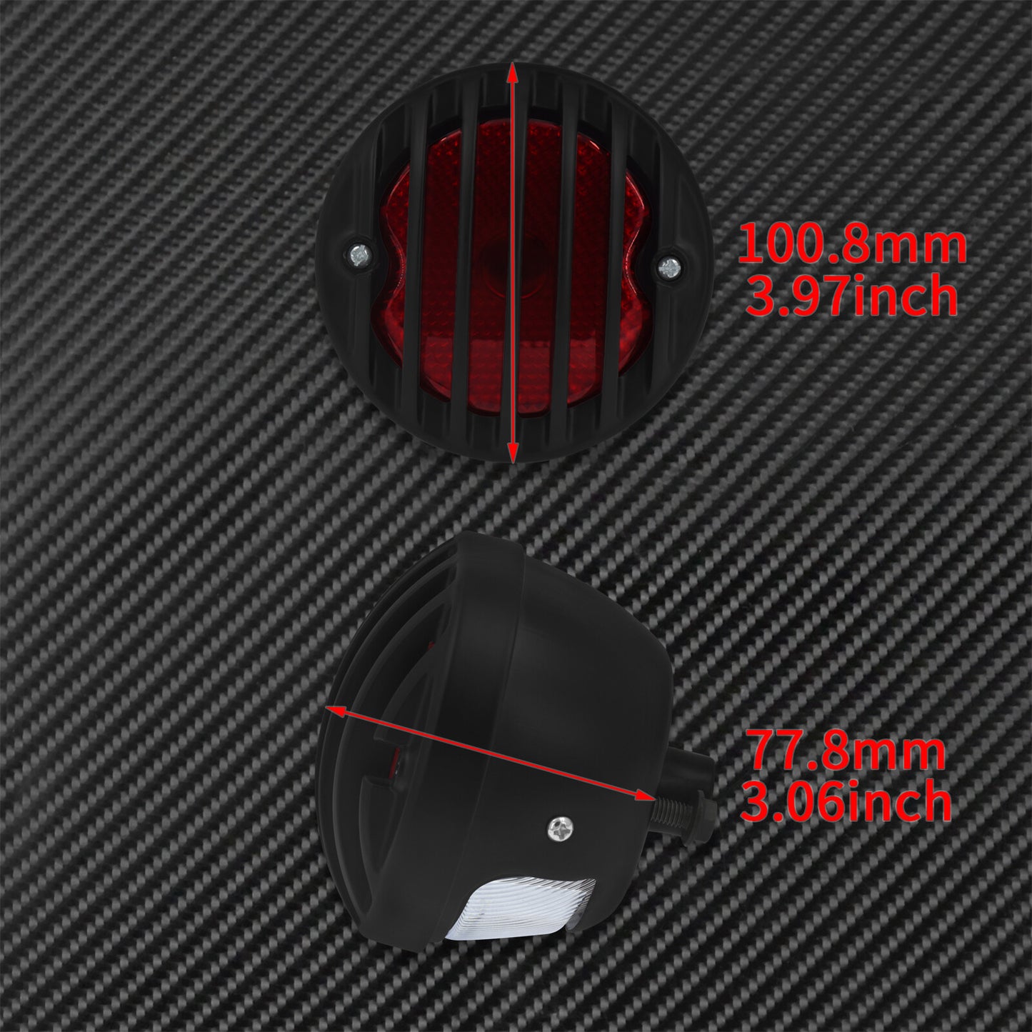 Motorcycle Side Mount Red LED Grill Brake Tail Light Fit For Sportster Bobber