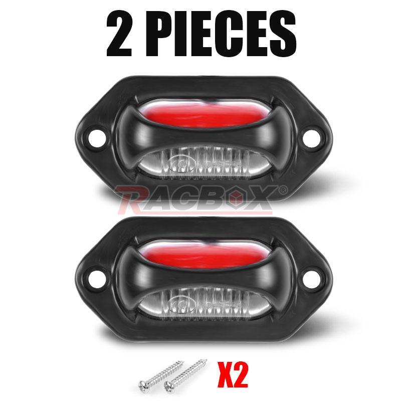 2X Universal LED License Plate Tag Light Lamp White Red For Truck SUV Trailer RV