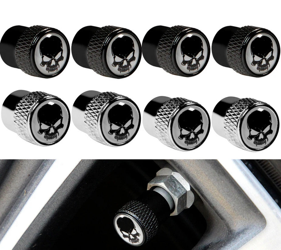 4-piece car tire valve cover rod air dust cover, premium metal, red and white, suitable for Peugeot .
