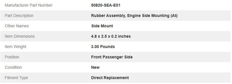 new side engine motor mount 50820-SEA-E01 for original equipment manufacturer for Honda for Acura TSX