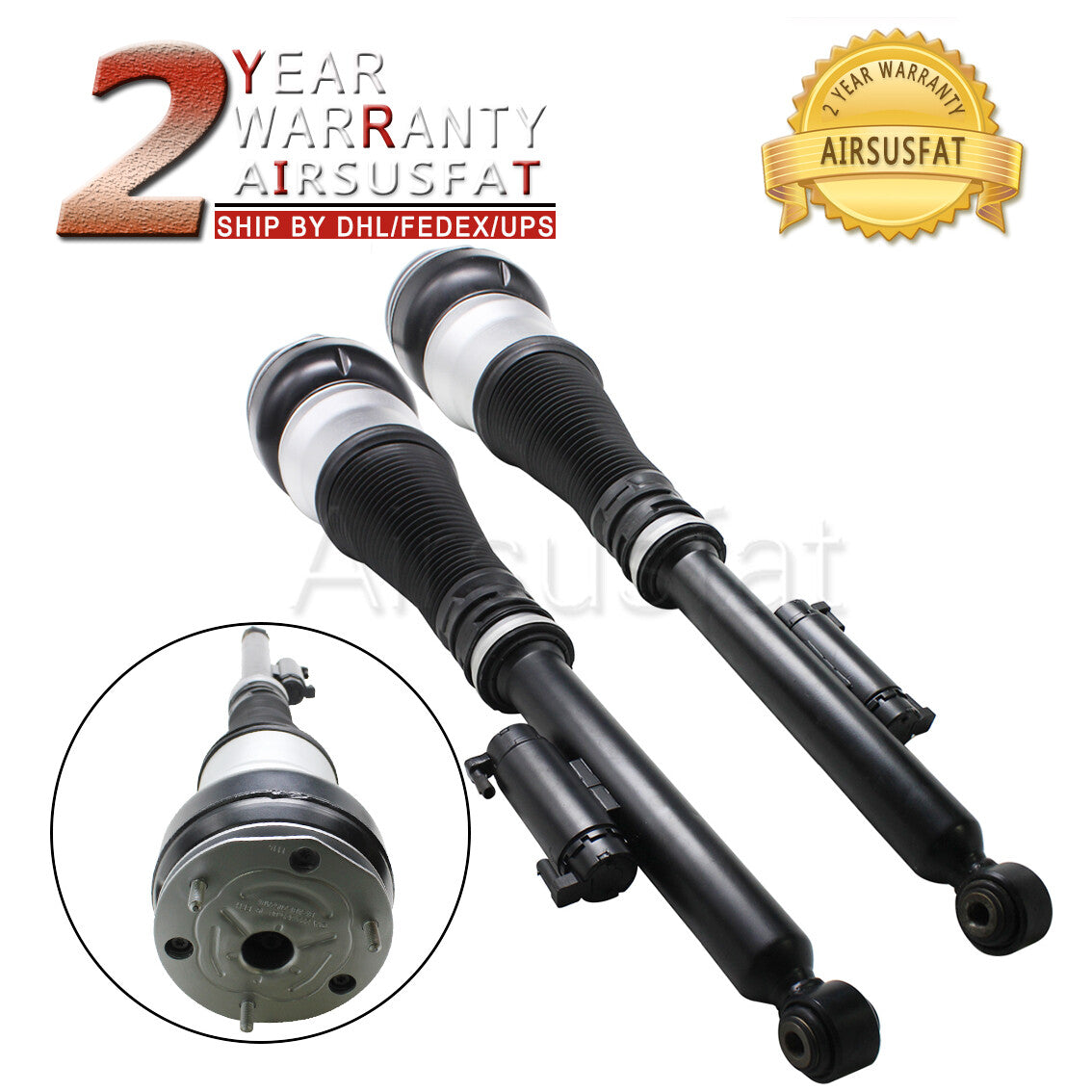 Pair Rear Air Suspension Shock Absorber for Mercedes W222 X222 S-Class 2015-2017