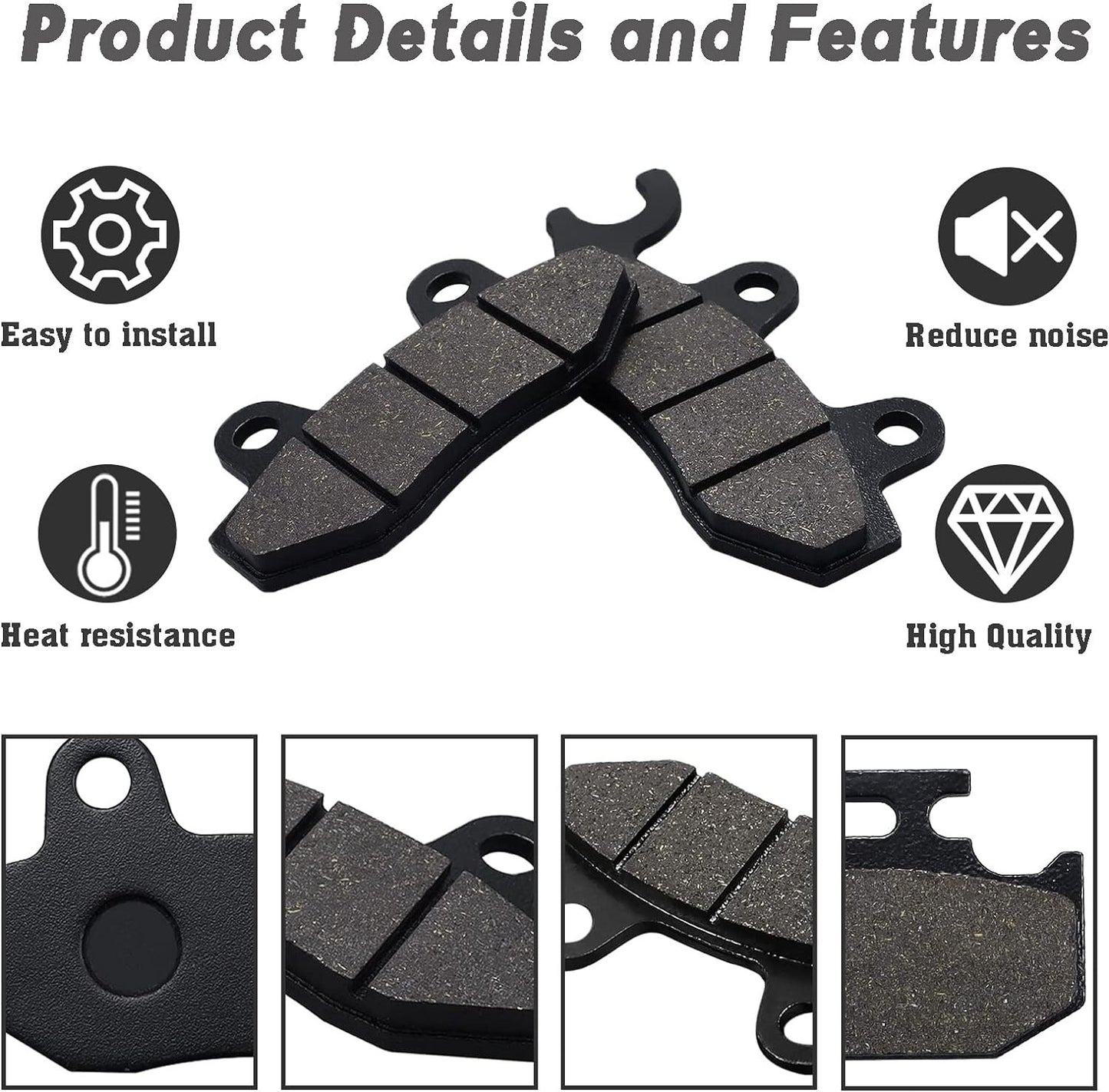Brake Pads FrontRear for Yamaha 700 YFM 2006-2012 Rhino 660 4X4 2004