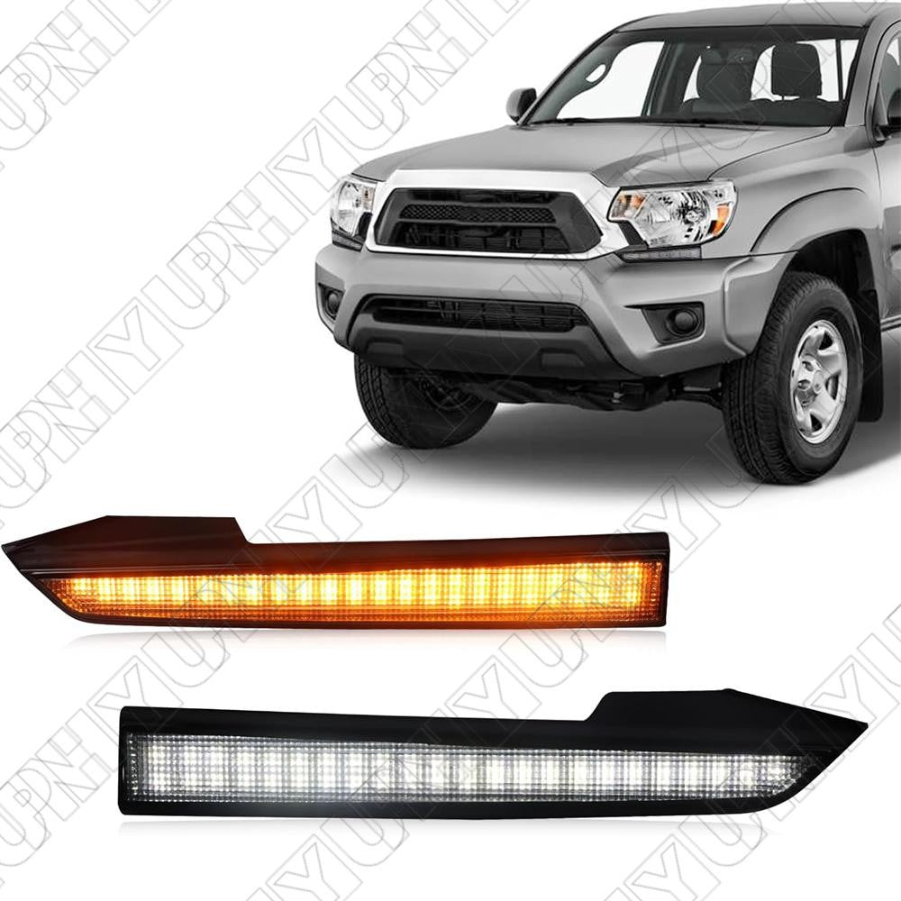 LH+RH Front Headlight LED Daytime Running Light DRL for Toyota Tacoma 2012-2015