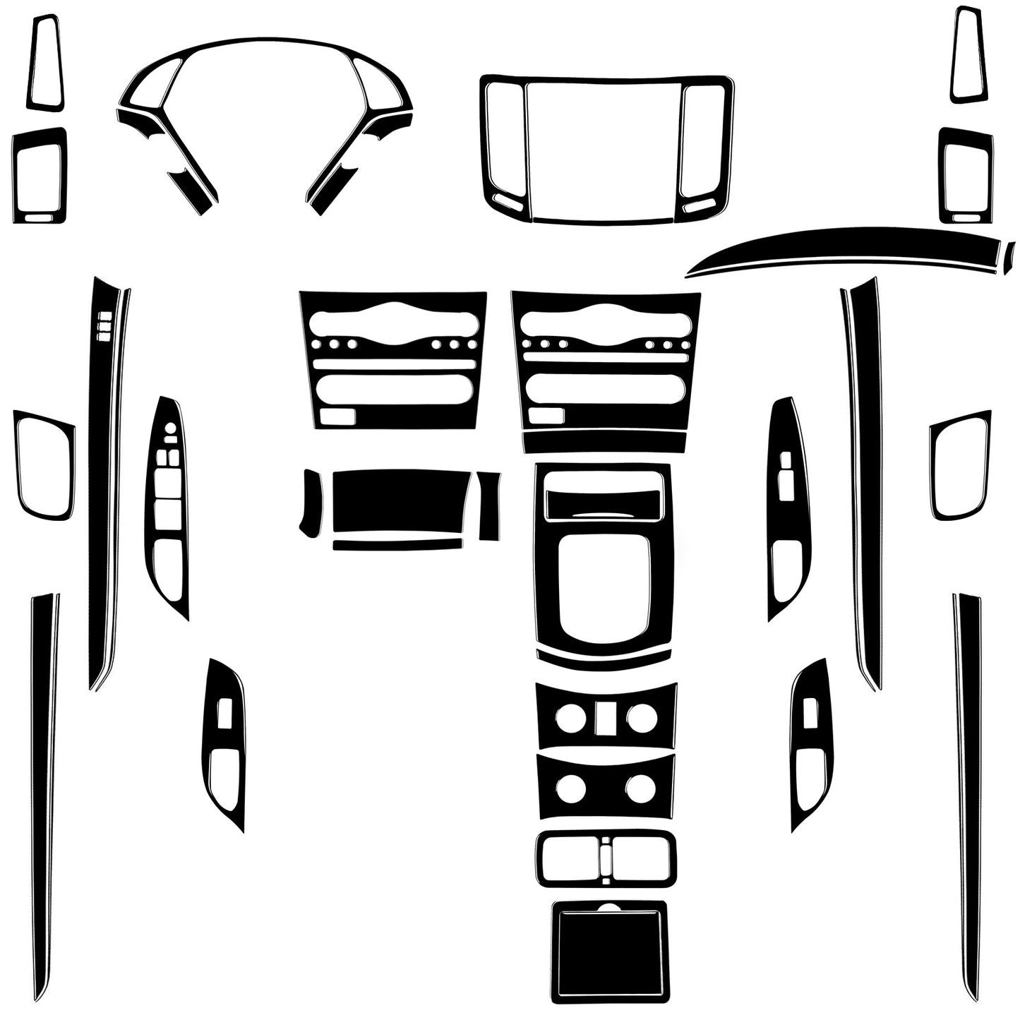 Piano Black Interior Full Set Cover Trim Kit for Infiniti G37 2010-2013