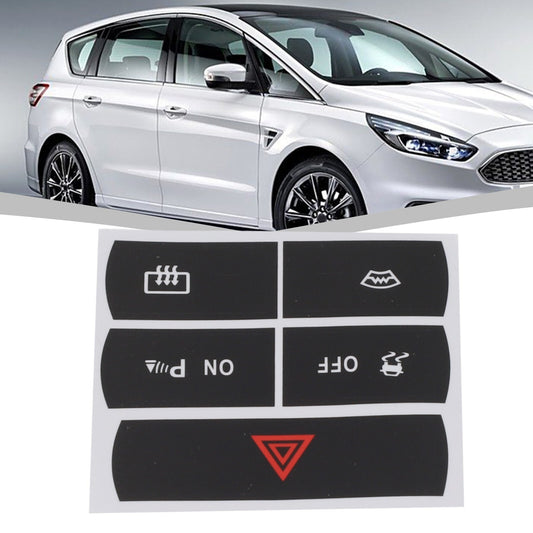 Easy-apply stickers for Ford S Max hazard button defrosters and repairs