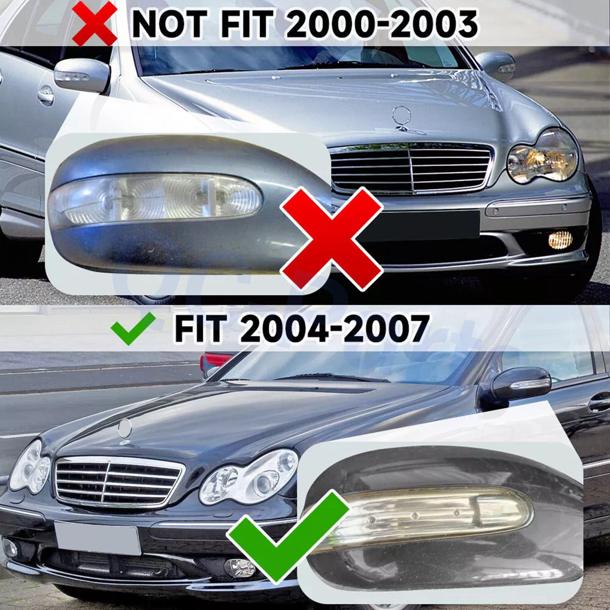 1 piece of Clignotant Miroir Clignotant Droit Pour for Mercedes-Benz C-Class W203 2004-2007