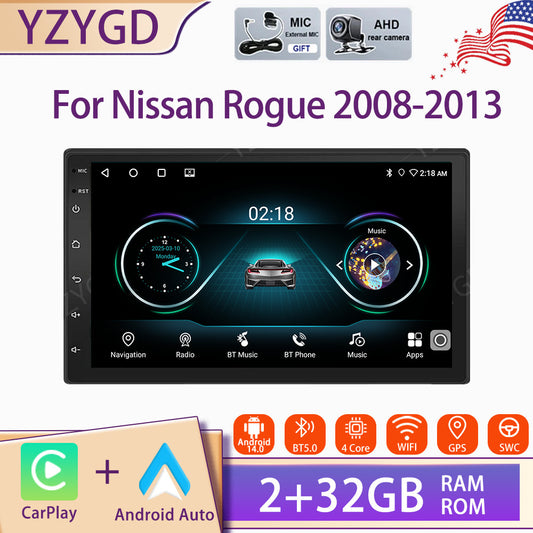for Nissan Rogue 2008-2013 7 Android 14 Carplay Car Radio Stereo GPS Navi WIFI