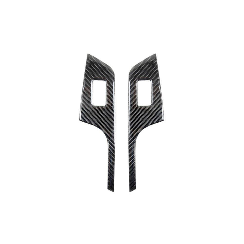 Carbon Fiber Rear Door Window Lift Panel Cover Trim for Honda CRV CR-V 2012-2016