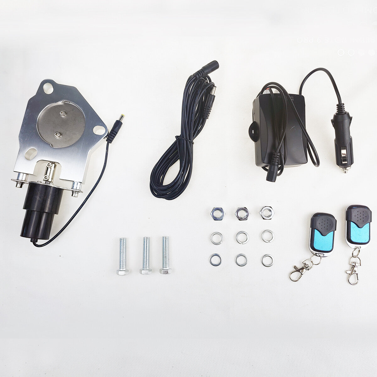 2.5-inch Electric Exhaust Butterfly Valve Motor with Remote Control Switch Screw Kit