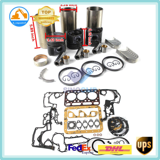 Engine Rebuild Kit D1403 for Kubota L2500 L2600+L2800-DHV L2800F Tractor DC CN