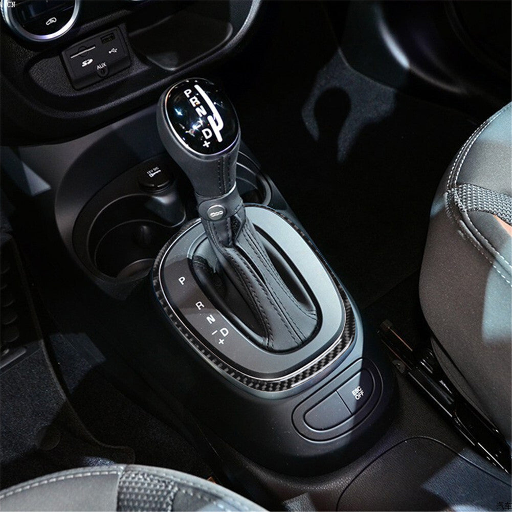 Carbon Fiber Gear Shift Transmission Suround Cover Trim For 2014-2017 for Fiat 500L