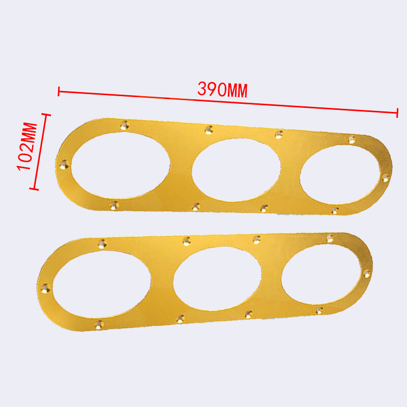 2pcs Universal Aluminum Rear Bumper Race Air Diversion Diffuser Panel Kit Gold