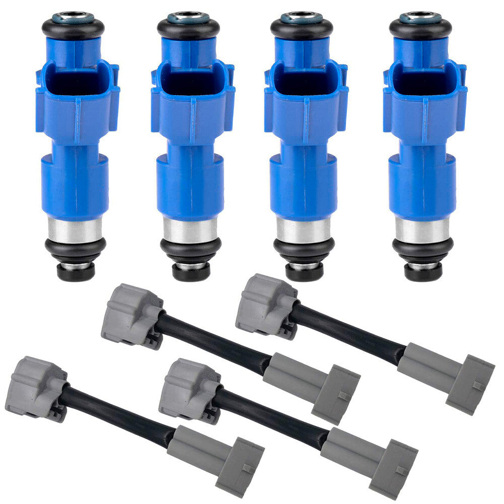 4X 410cc Fuel Injectors W/PlugPlay Adapters for Civic for Acura for RDX RSX K20 K24 B16