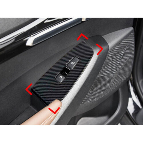 for Kia Seltos 2020-2023 Carbon ABS Inner Window Lift Panel Switch Cover Trim 4X