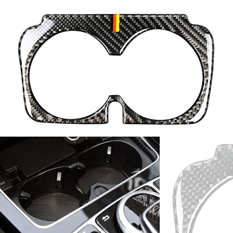 Inner Water Cup Holder Frame Cover Trim for Mercedes-Benz C Class W205 Carbon