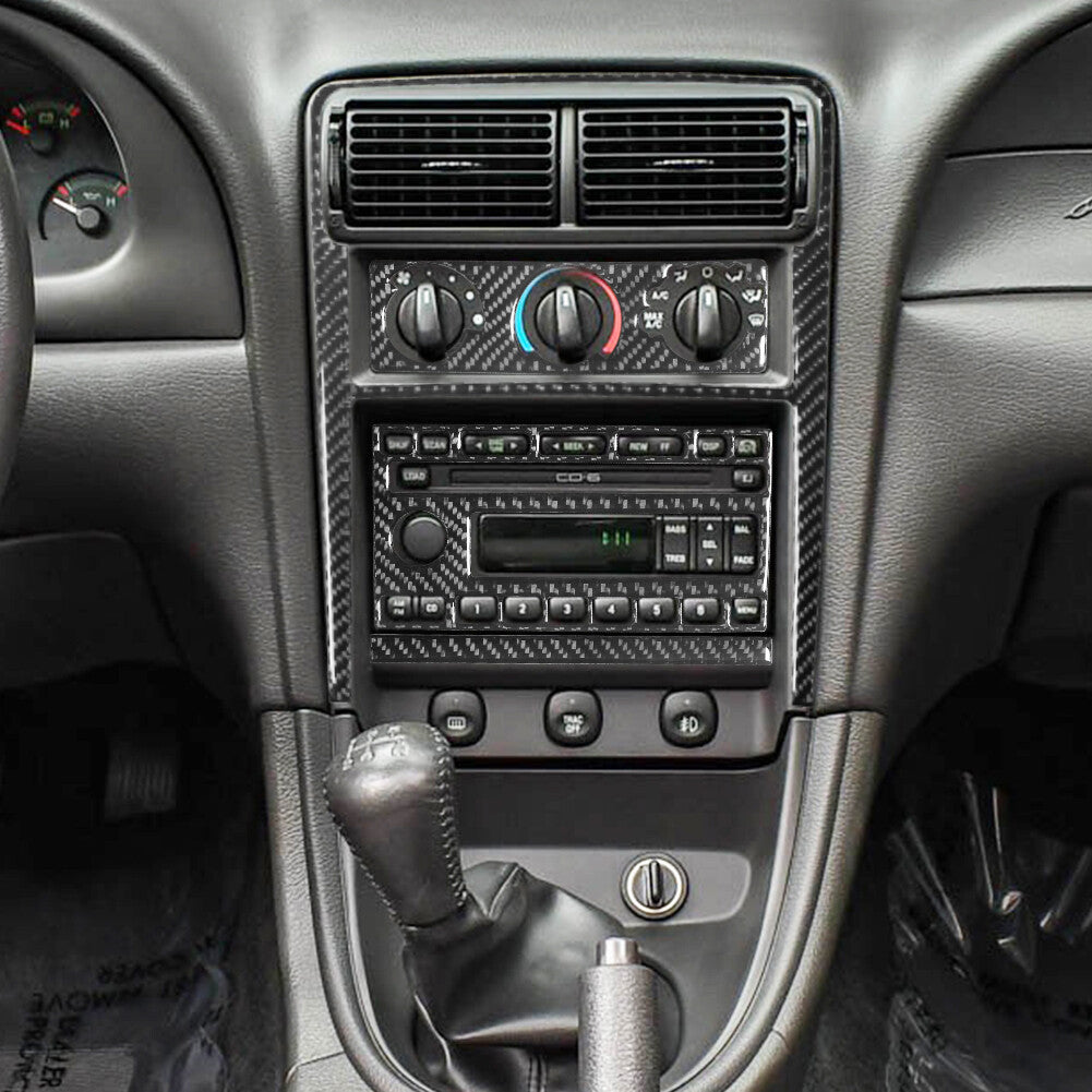 4x Carbon Fiber Center Cosnole Trim Set for Ford for Mustang Convertible 2001-04 A