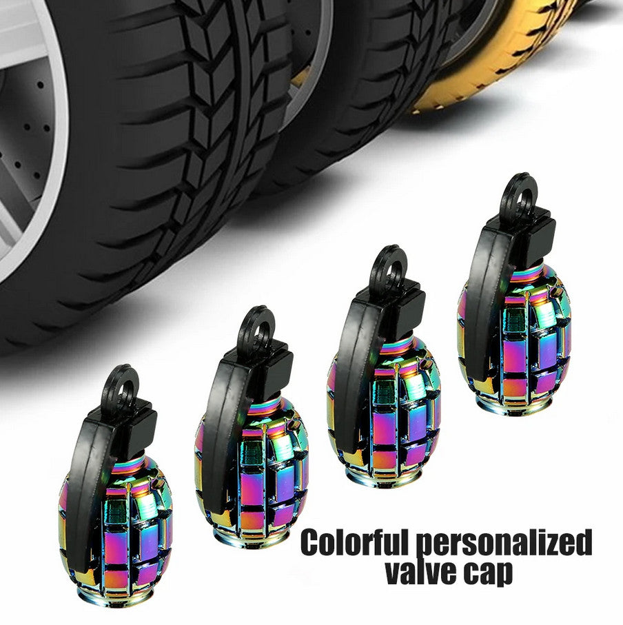 4-piece car tire valve cover rod air dust cover, red, suitable for BMW