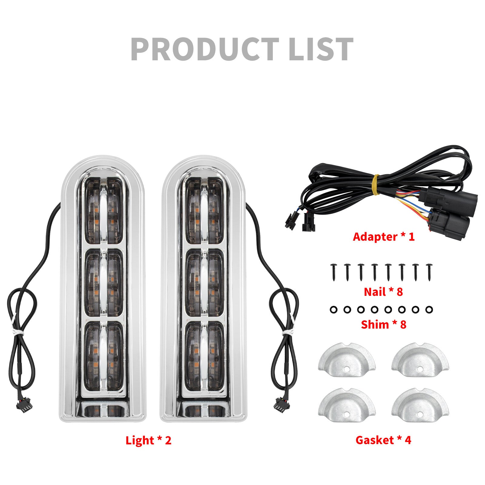 Chrome Inserts Saddlebag Support LED Light for Harley Electra Road Glide 14-2023