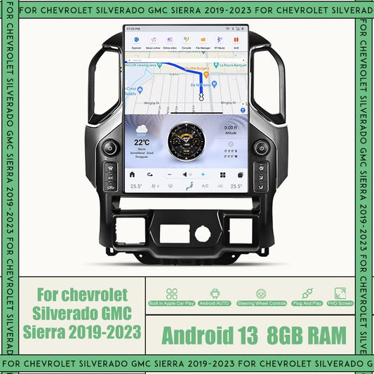 for Chevrolet Silverado 2019-2023 for Smart Android GPS Radio 15.6 Vertical Screen