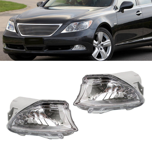 A pair of transparent lens front bumper fog lights for Lexus LS460 2007-2009
