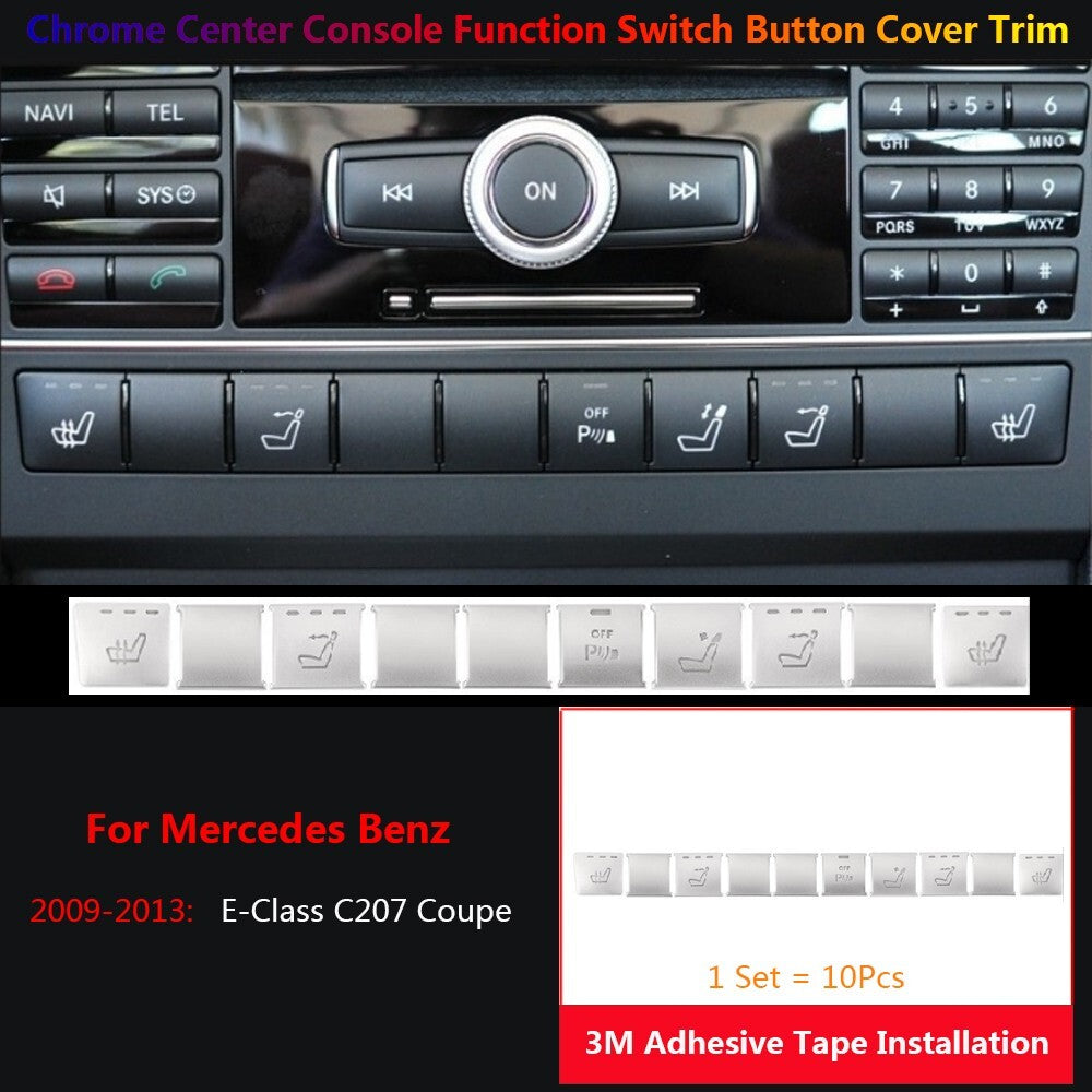 10x for Mercedes-Benz C207 for Seat Heater Center Console Function Switch Cover Trim