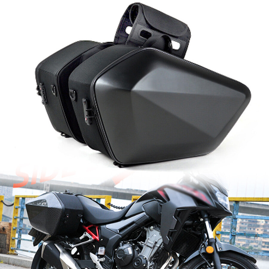 Motorcycle scooter saddle bag, riding helmet bag, storage hard-shell side tool bag